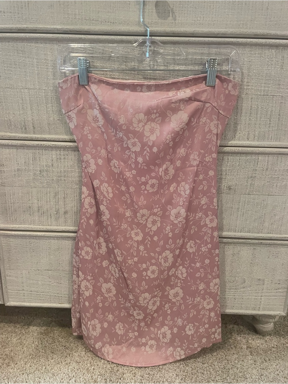 Princess Polly Pink Floral Strapless Mini Dress